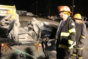 Firefighter Training, Cutting Up A Car, Zeigler's Auto Repair and Towing, Hometown, 9-4-2014 (89)
