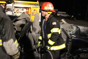 Firefighter Training, Cutting Up A Car, Zeigler's Auto Repair and Towing, Hometown, 9-4-2014 (93)