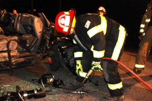 Firefighter Training, Cutting Up A Car, Zeigler's Auto Repair and Towing, Hometown, 9-4-2014 (98)
