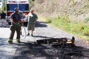 Firefighters Respond to Couch Fire Along Old Route 209, Schuylkill Township, 9-26-2014 (1)