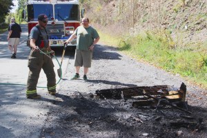 Firefighters Respond to Couch Fire Along Old Route 209, Schuylkill Township, 9-26-2014 (2)