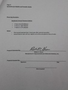 Quote from Green's Communications regarding digital police radios, Tamaqua (3)