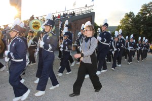 Raider Marching Band during Football Game, Sports Stadium, Tamaqua, 9-19-2014 (1)