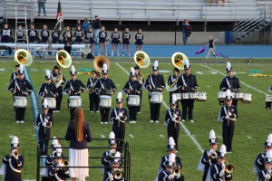 Raider Marching Band during Football Game, Sports Stadium, Tamaqua, 9-19-2014 (104)