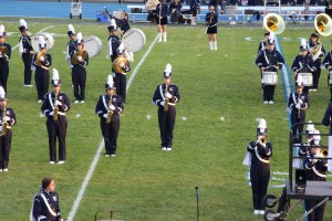 Raider Marching Band during Football Game, Sports Stadium, Tamaqua, 9-19-2014 (105)