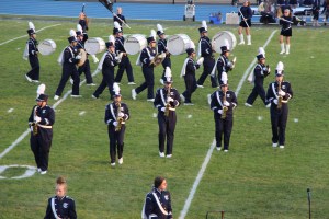 Raider Marching Band during Football Game, Sports Stadium, Tamaqua, 9-19-2014 (107)