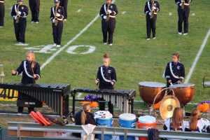 Raider Marching Band during Football Game, Sports Stadium, Tamaqua, 9-19-2014 (110)