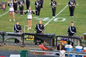 Raider Marching Band during Football Game, Sports Stadium, Tamaqua, 9-19-2014 (112)