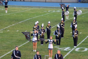 Raider Marching Band during Football Game, Sports Stadium, Tamaqua, 9-19-2014 (114)