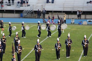 Raider Marching Band during Football Game, Sports Stadium, Tamaqua, 9-19-2014 (116)