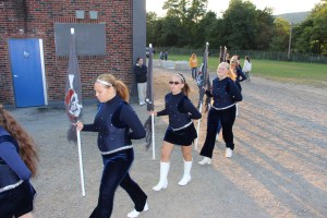 Raider Marching Band during Football Game, Sports Stadium, Tamaqua, 9-19-2014 (12)