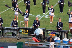 Raider Marching Band during Football Game, Sports Stadium, Tamaqua, 9-19-2014 (121)