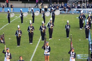 Raider Marching Band during Football Game, Sports Stadium, Tamaqua, 9-19-2014 (123)