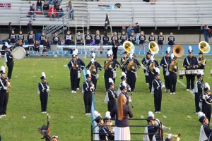 Raider Marching Band during Football Game, Sports Stadium, Tamaqua, 9-19-2014 (125)