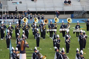 Raider Marching Band during Football Game, Sports Stadium, Tamaqua, 9-19-2014 (126)