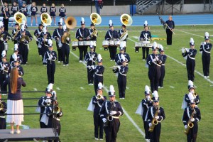 Raider Marching Band during Football Game, Sports Stadium, Tamaqua, 9-19-2014 (127)