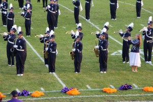 Raider Marching Band during Football Game, Sports Stadium, Tamaqua, 9-19-2014 (129)
