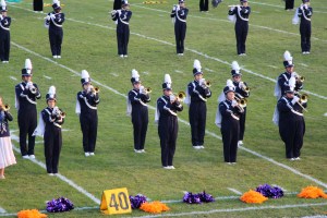 Raider Marching Band during Football Game, Sports Stadium, Tamaqua, 9-19-2014 (131)