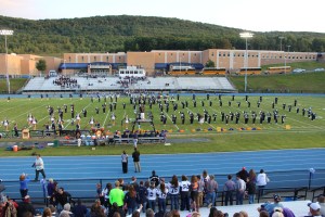 Raider Marching Band during Football Game, Sports Stadium, Tamaqua, 9-19-2014 (132)