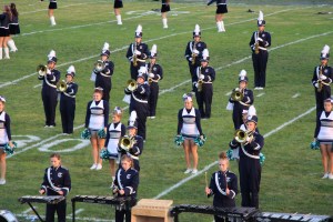 Raider Marching Band during Football Game, Sports Stadium, Tamaqua, 9-19-2014 (133)