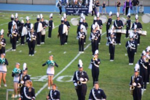 Raider Marching Band during Football Game, Sports Stadium, Tamaqua, 9-19-2014 (136)