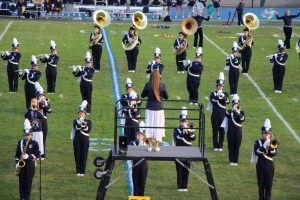 Raider Marching Band during Football Game, Sports Stadium, Tamaqua, 9-19-2014 (139)