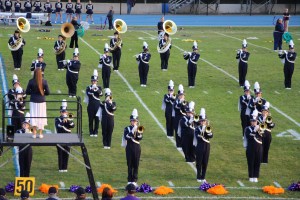 Raider Marching Band during Football Game, Sports Stadium, Tamaqua, 9-19-2014 (141)