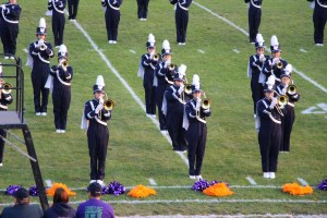 Raider Marching Band during Football Game, Sports Stadium, Tamaqua, 9-19-2014 (142)
