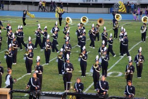 Raider Marching Band during Football Game, Sports Stadium, Tamaqua, 9-19-2014 (145)