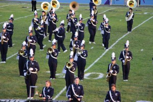 Raider Marching Band during Football Game, Sports Stadium, Tamaqua, 9-19-2014 (147)