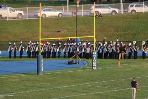 Raider Marching Band during Football Game, Sports Stadium, Tamaqua, 9-19-2014 (15)