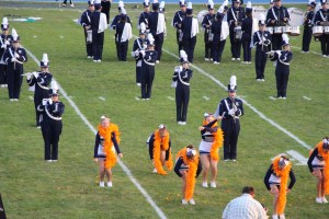 Raider Marching Band during Football Game, Sports Stadium, Tamaqua, 9-19-2014 (150)