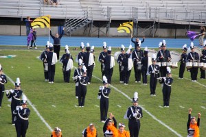 Raider Marching Band during Football Game, Sports Stadium, Tamaqua, 9-19-2014 (152)