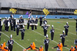 Raider Marching Band during Football Game, Sports Stadium, Tamaqua, 9-19-2014 (153)
