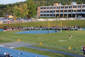 Raider Marching Band during Football Game, Sports Stadium, Tamaqua, 9-19-2014 (16)
