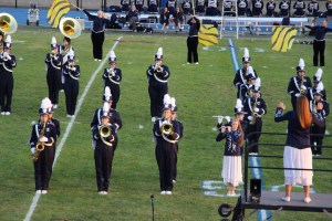 Raider Marching Band during Football Game, Sports Stadium, Tamaqua, 9-19-2014 (160)