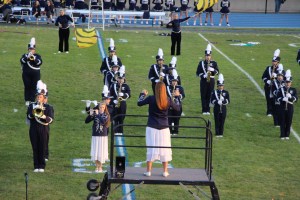 Raider Marching Band during Football Game, Sports Stadium, Tamaqua, 9-19-2014 (161)