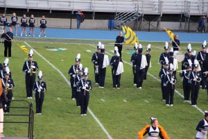 Raider Marching Band during Football Game, Sports Stadium, Tamaqua, 9-19-2014 (162)