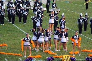 Raider Marching Band during Football Game, Sports Stadium, Tamaqua, 9-19-2014 (163)