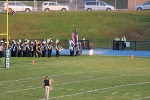 Raider Marching Band during Football Game, Sports Stadium, Tamaqua, 9-19-2014 (17)