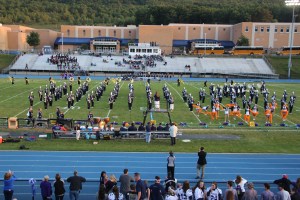 Raider Marching Band during Football Game, Sports Stadium, Tamaqua, 9-19-2014 (172)