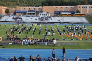 Raider Marching Band during Football Game, Sports Stadium, Tamaqua, 9-19-2014 (173)
