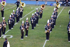 Raider Marching Band during Football Game, Sports Stadium, Tamaqua, 9-19-2014 (176)