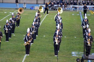 Raider Marching Band during Football Game, Sports Stadium, Tamaqua, 9-19-2014 (177)