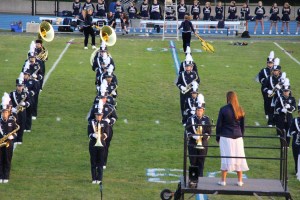 Raider Marching Band during Football Game, Sports Stadium, Tamaqua, 9-19-2014 (178)