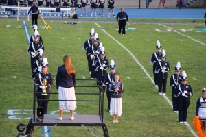 Raider Marching Band during Football Game, Sports Stadium, Tamaqua, 9-19-2014 (179)