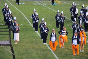 Raider Marching Band during Football Game, Sports Stadium, Tamaqua, 9-19-2014 (180)