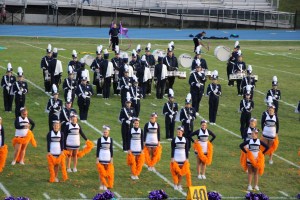 Raider Marching Band during Football Game, Sports Stadium, Tamaqua, 9-19-2014 (183)