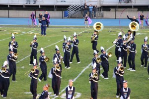 Raider Marching Band during Football Game, Sports Stadium, Tamaqua, 9-19-2014 (198)