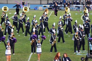 Raider Marching Band during Football Game, Sports Stadium, Tamaqua, 9-19-2014 (199)